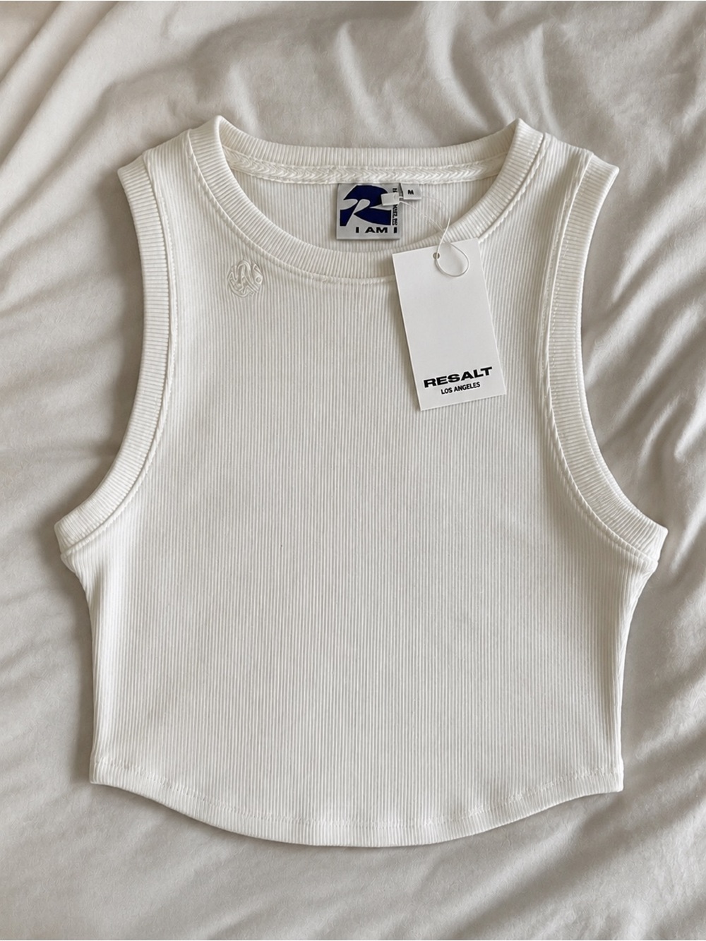 White Ribbed Tank Top